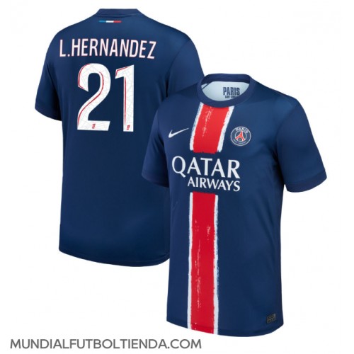 Camiseta Paris Saint-Germain Lucas Hernandez #21 Primera Equipación Replica 2024-25 mangas cortas